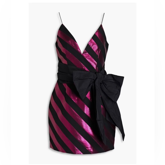 REBECCA VALLANCE Adaline metallic striped jacquard mini dress - Picture 8 of 9